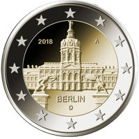 2 евро 2018 Германия G Берлин UNC из ролла