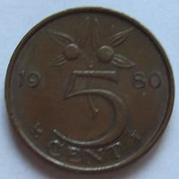 Нидерланды, 5 центов 1980 г.