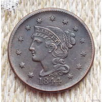 США 1 цент 1844 года