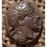 Греция. Аттика-Афины,  драхма , гр.440-420 год до н. э. Голова Афины Аттик шлем c оливковыми листьями - Сова