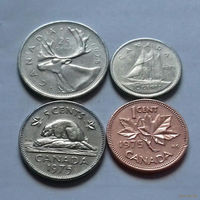 1, 5, 10, 25 центов, Канада 1975 г.