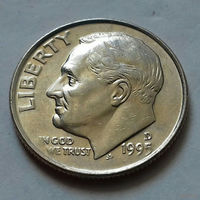 10 центов (дайм) США 1995 D