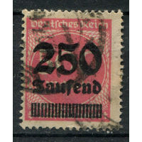Веймарская Республика - 1923г. - стандартный выпуск, надпечатка 250 Tsd на 500 М - 1 марка - гашёная. Без МЦ!