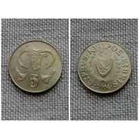 Кипр 5 центов 2004/животные/FA
