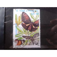 Сан-Томе и Принсипе 1989 Бабочки Михель-2,5 евро гаш