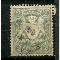 Королевство Бавария в составе Германской империи - 1900 - Герб - 2Pf - [Mi.65] - 1 марка. Гашеная.  (Лот 134BW)