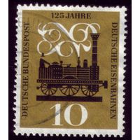 1 марка 1960 год ФРГ Паровоз 345