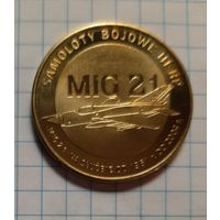 Польша, жетон (медаль) серии "Боевые самолёты" - МИГ-21 (2)