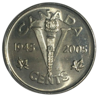 Канада 5 центов, 2005 - 60 лет победе во Второй Мировой войне [UNC]