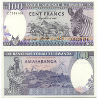 Руанда 100 франков образца 1989 года UNC p19