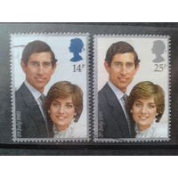 Англия 1981 Свадьба принца Чарльза и леди Дианы Полная серия Михель-4,0 евро гаш