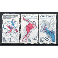 XIII зимние Олимпийские игры в Лейк-Плэсиде Чехословакия 1980 год серия из 3-х марок