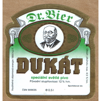 Этикетка пива Dukat Чехия Ф286