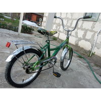 Детский велосипед с колёсиками 4-8 лет 16" зелёный