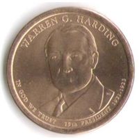 1 доллар США 2014 год 29-й Президент Уорен Гардинг _состояние аUNC