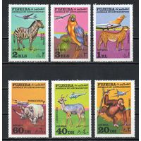 Дикие животные и авиация Эль-Фуджайра ОАЭ  1971 год  серия из 6 марок