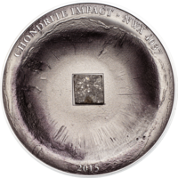 Острова Кука 5 долларов 2015г. "Метеорит Хондрит NWA 4037". Монета в капсуле; подарочном футляре; сертификат; коробка. СЕРЕБРО 31,10гр.(1 oz).