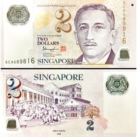 Сингапур 2 доллара 2021 год  UNC   (полимер)
