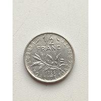 Франция.1/2 франка 1966 года