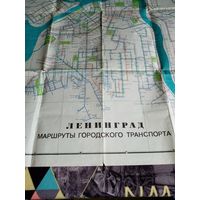 Карта Ленинград 1978 г Маршруты городского транспорта