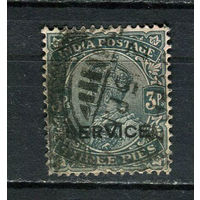 Британская Индия - 1912/1913 - Георг V 3Р с надпечаткой SERVICE. Dienstmarken - [Mi.51d] - 1 марка. Гашеная.  (LOT AV27)