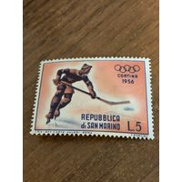 Сан Марино 1955. Зимние олимпийские игры Кортина-1956. Хоккей. Марка из серии