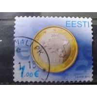 Эстония 2011 Евромонета Михель-2,0 евро гаш
