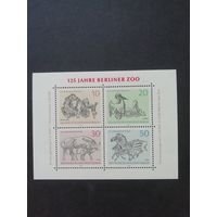 Западный Берлин. 1969 Блок "125-летие Берлинского зоопарка" (чистый**) Mi.блок 2 (марки 338-341)