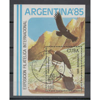 Куба.1985.Орлы, фил.выставка в Аргентине-85 (блок)