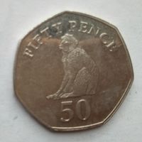 Гибралтар 50 пенсов 2016 г. Обезьяна