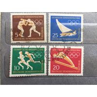 ГДР 1960 год. Летняя и зимняя Олимпиады-60 (серия из 4 марок)