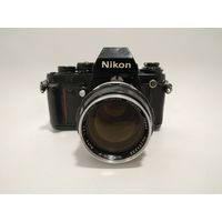 Фотоаппарат Nikon F3 с объективом Nikkor 105 mm с сервомотором.