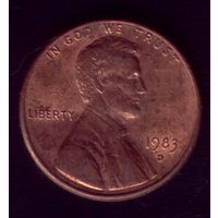 1 цент 1983 год D США