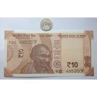 Werty71 Индия 10 Рупий 2018 - 2021 UNC банкнота