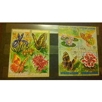 Насекомые, бабочки, фауна, флора, цветы, марки, Бурунди