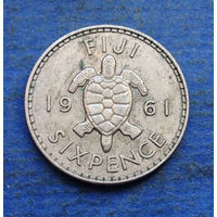 Фиджи Британская колония 6 пенсов 1961