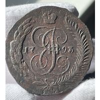 5 копеек 1793 ЕМ.Павловский перечекан из 10 копеек 1796 года.МЦ.Состояние.