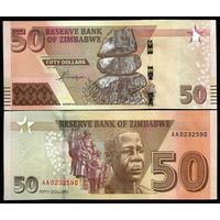 Зимбабве 50 долларов образца 2020 года UNC