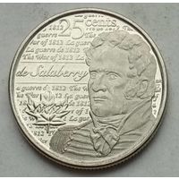 Канада 25 центов 2013 г. Война 1812 года. Шарль де Салаберри