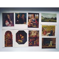 Западноевропейская живопись из музеев мира. 16 открыток (комплект). Нет папки