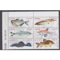 1988 Бразилия 2276-2281 Морская фауна 3,20 евро