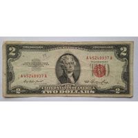 США 2 $ 1953 красная печать