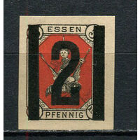 Германия - Эссен - Местные марки - 1888 - Надпечатка нового номинала 2PF на 5Pf - [Mi.7] - 1 марка. MH.  (Лот 73CZ)