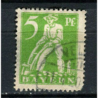 Бавария в составе Веймарской республики - 1920 - Пахарь 5Pf - [Mi.178] - 1 марка. Гашеная.  (Лот 119BZ)