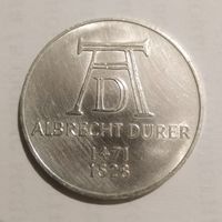 5 марок, 1971г. 625 пр., 500 лет со дня рождения Альбрехта Дюрера. Германия.