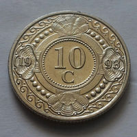 10 центов, Нидерландские Антильские острова, (Антиллы) 1993 г., АU