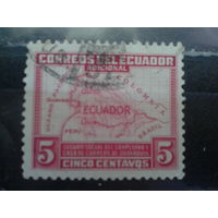 Эквадор, 1938. Карта Эквадора