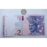 Werty71 Малайзия 2 ринггита 1996 UNC банкнота Телебашня