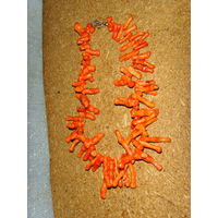 Бусы коралловые . Натуральный оранжевый коралл