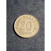 Эстония 20 сентов 1992